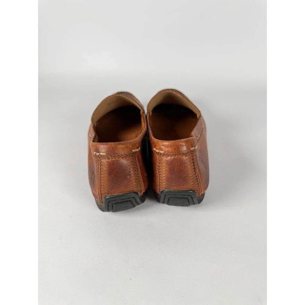 Frye Lewis Venetian Cognac Leather Loafers Mens 9.5 Driving Shoes 3480259-COG‎